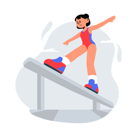 Girl doing gymnastic sports  Illustration