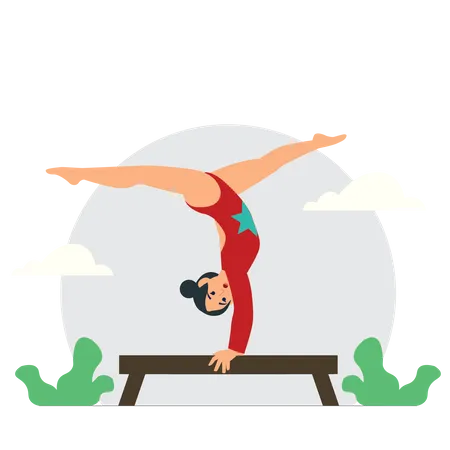 Girl doing Gymnastics  Illustration