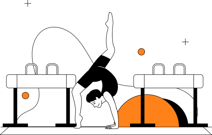 Girl Doing Gymnastics  Illustration
