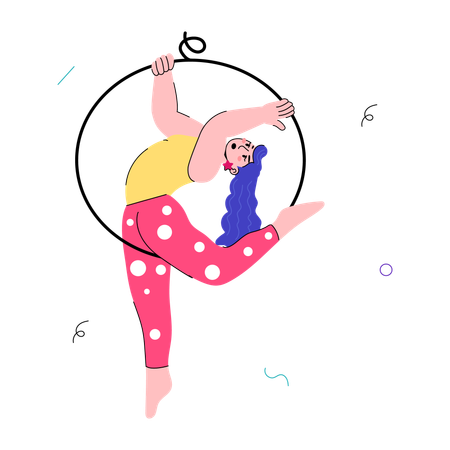 Girl doing Gymnastics  Illustration