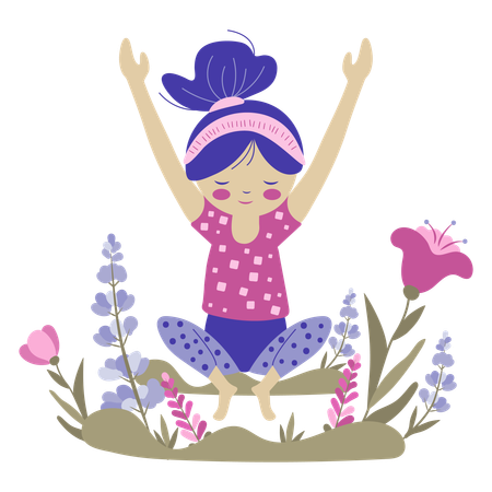 Girl doing gymnastics  Illustration