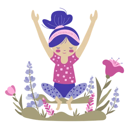 Girl doing gymnastics  Illustration