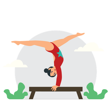 Girl doing Gymnastics  Illustration