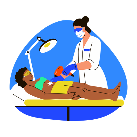 Girl doing Hair removal treatment  Illustration