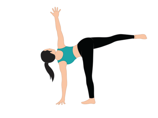 Girl doing half moon pose  Illustration