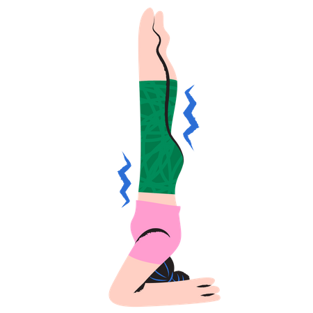 Girl doing hand stand  イラスト
