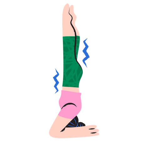 Girl doing hand stand  Illustration