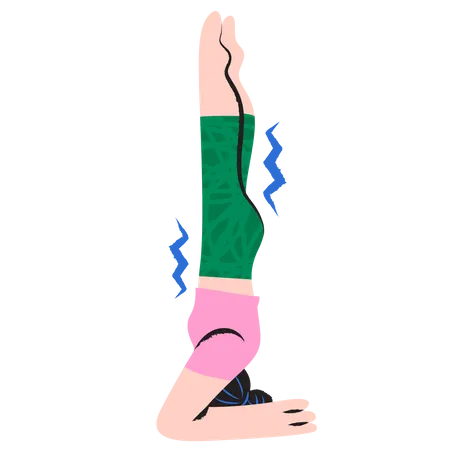 Girl doing hand stand  Illustration