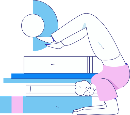 Girl doing hand stand  Illustration