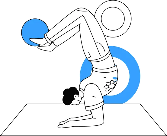 Girl doing hand stand  Illustration