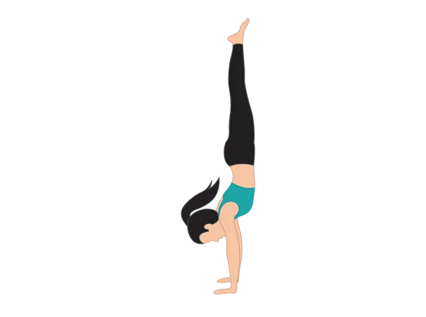 Girl doing handstand  Illustration