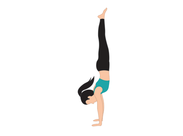 Girl doing handstand  Illustration