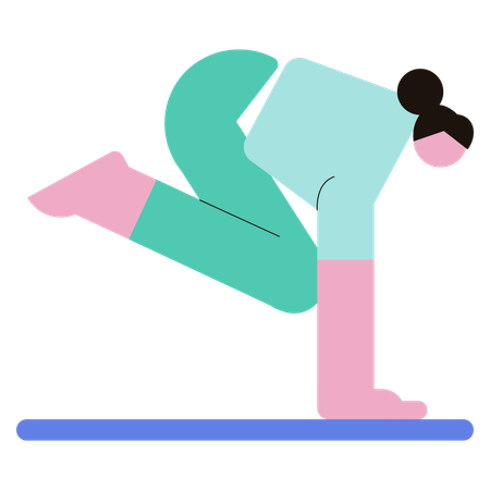 Girl doing Handstand Pose  Illustration