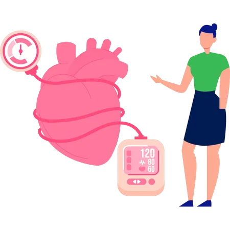 Girl doing heart treatment  Illustration