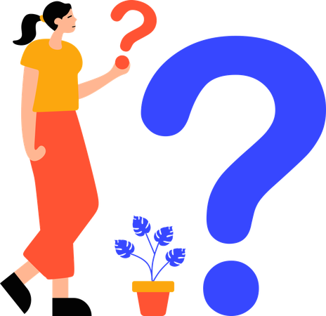 Girl doing inquiry about a question  Illustration