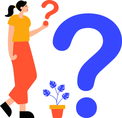 Girl doing inquiry about a question  Illustration