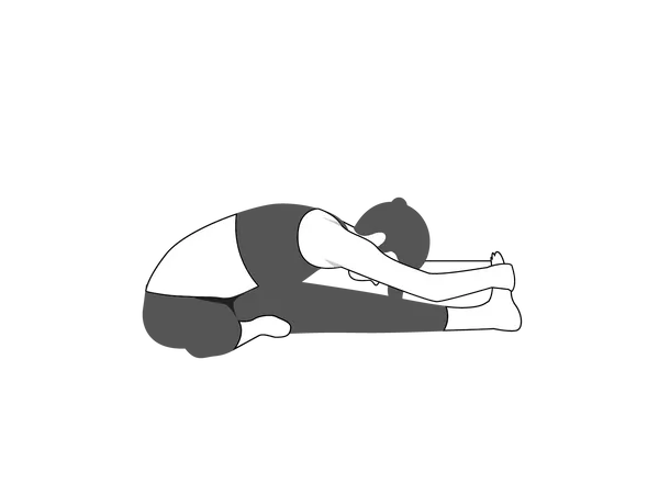 Girl doing Janu Sirsasana  Illustration