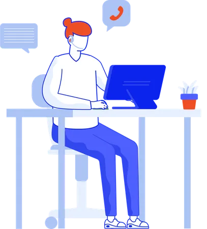Contact Us Flat Illustration In This Design You Can See How Technology Connect To Each Other Each File Comes With A Project In Which You Can Easily Change Colors And Mor Illustration
