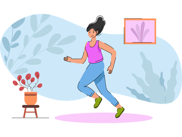 Girl doing jogging  Illustration