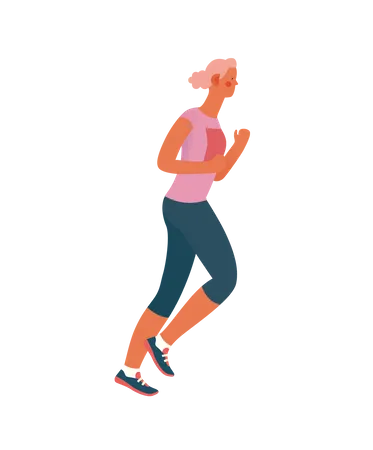 Girl doing jogging Illustration