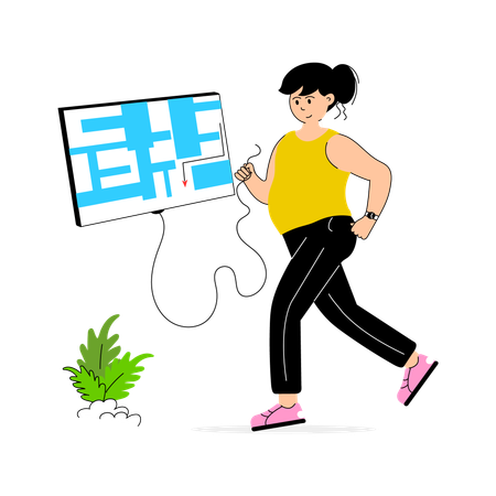 Girl doing jogging for weight loss  Illustration