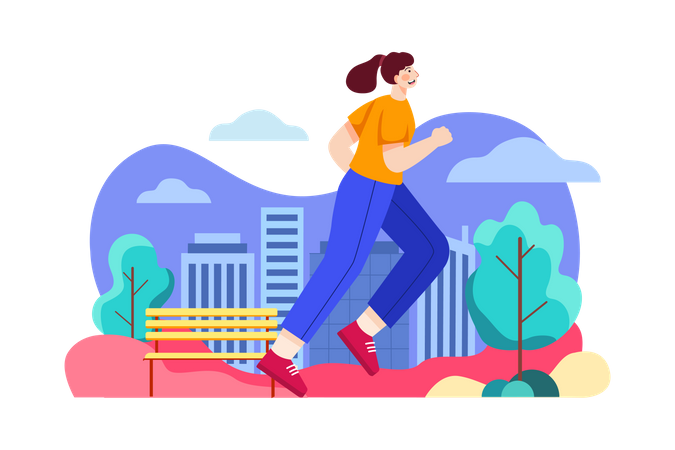 Girl doing jogging  Illustration