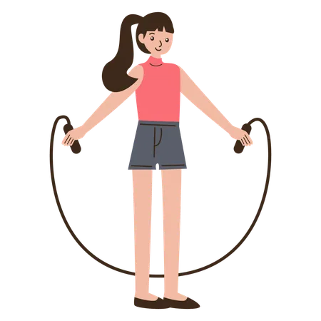 Girl doing Jump Rope  Illustration