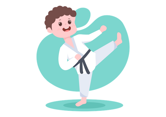 Girl doing karate  Illustration