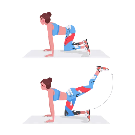 Girl doing leg exercise Illustration