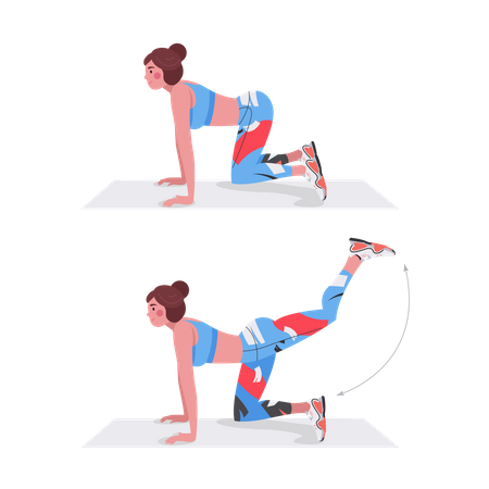 Girl doing leg exercise  Illustration