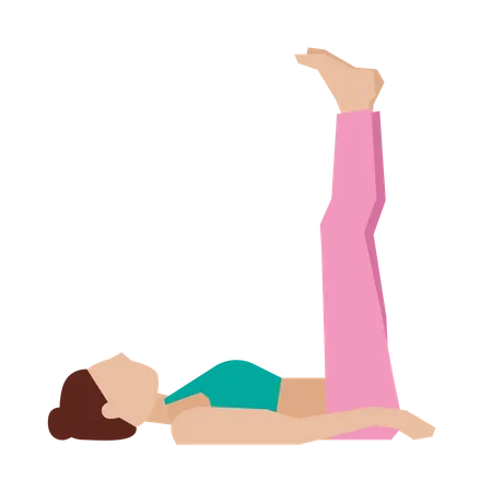 Girl doing leg raise yoga pose  Illustration