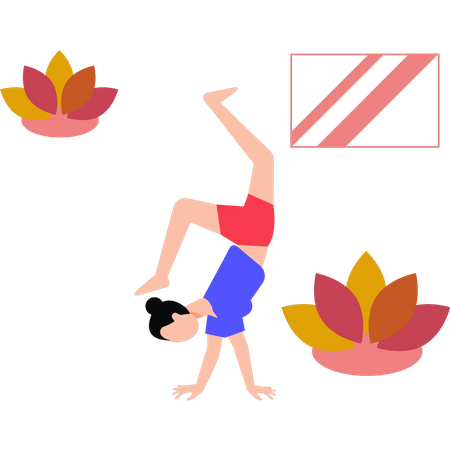 Girl doing lifts in workout  Illustration