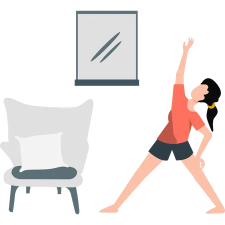 Girl doing light exercise  Illustration