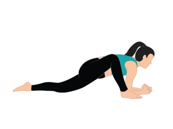 Girl doing Lizard pose yoga  Illustration