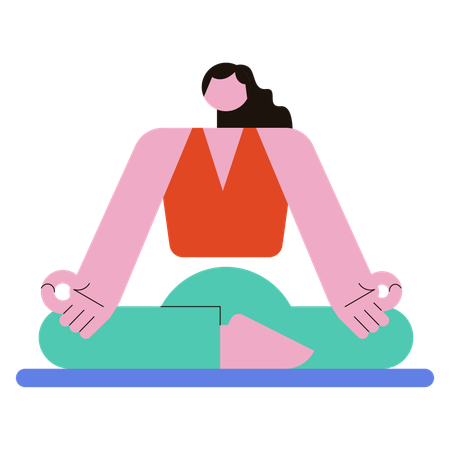 Girl doing Lotus Pose  Illustration