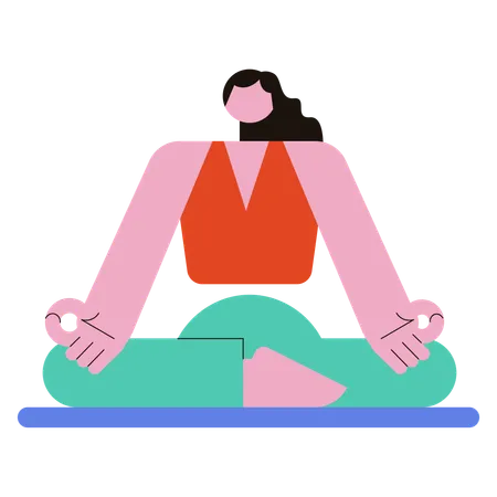 Girl doing Lotus Pose  Illustration