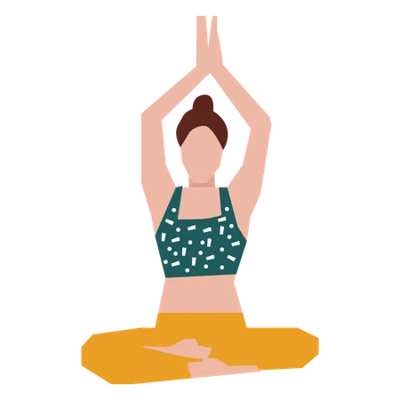 Girl doing lotus yoga pose  Illustration