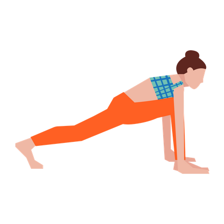 Best Premium Girl doing leg chest press yoga pose Illustration download in  PNG & Vector format