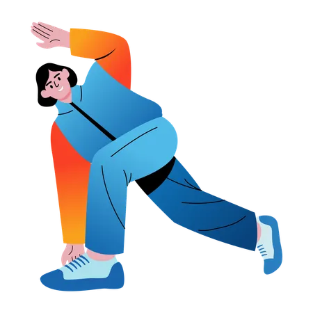 Girl doing lunges exercise  Illustration