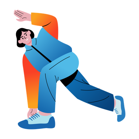 Girl doing lunges exercise  Illustration