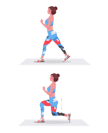 Girl doing Lunges  Illustration