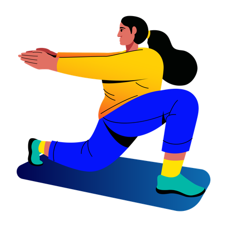 ランジトレーニングをする女の子  イラスト