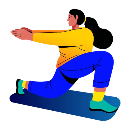 Girl doing lunges workout  Illustration