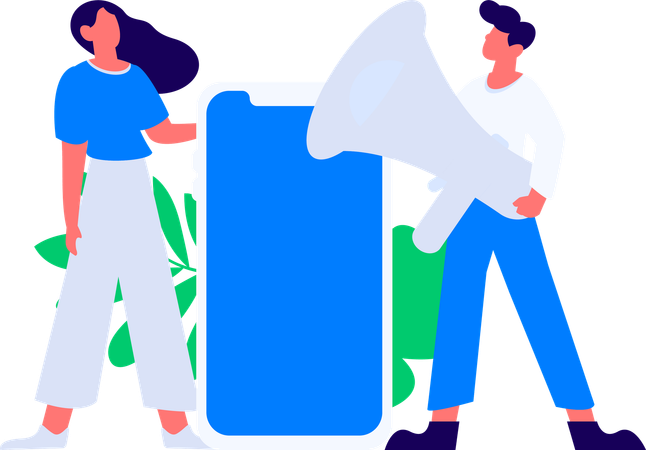 Girl doing mail marketing  Illustration