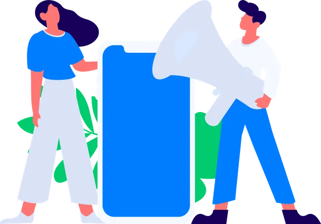Girl doing mail marketing  Illustration