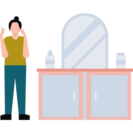 Girl doing makeup  Illustration