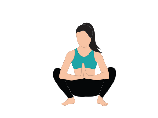 Girl doing malasana  Illustration