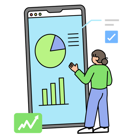 Girl doing Marketing plan  Illustration