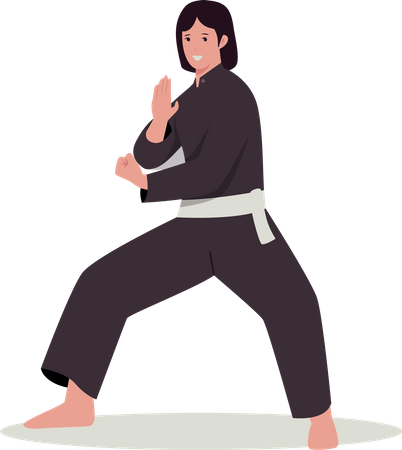 Girl doing Martial art  Illustration