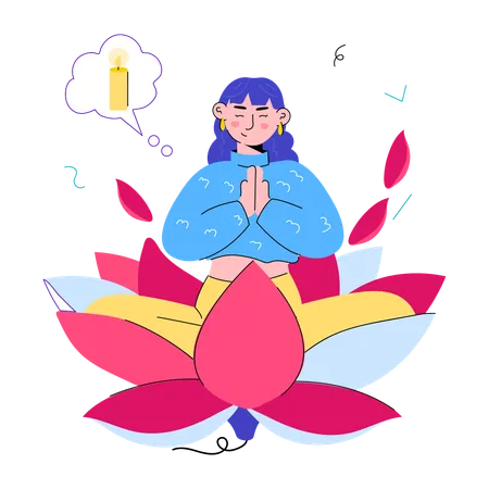 Check This Doodle Mini Illustration Of Lotus Position Yoga Illustration